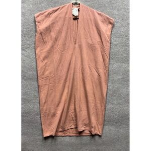 Miranda Bennett Studio Everyday Dress Women 2 Peach V Neck Textured Raw Silk EUC